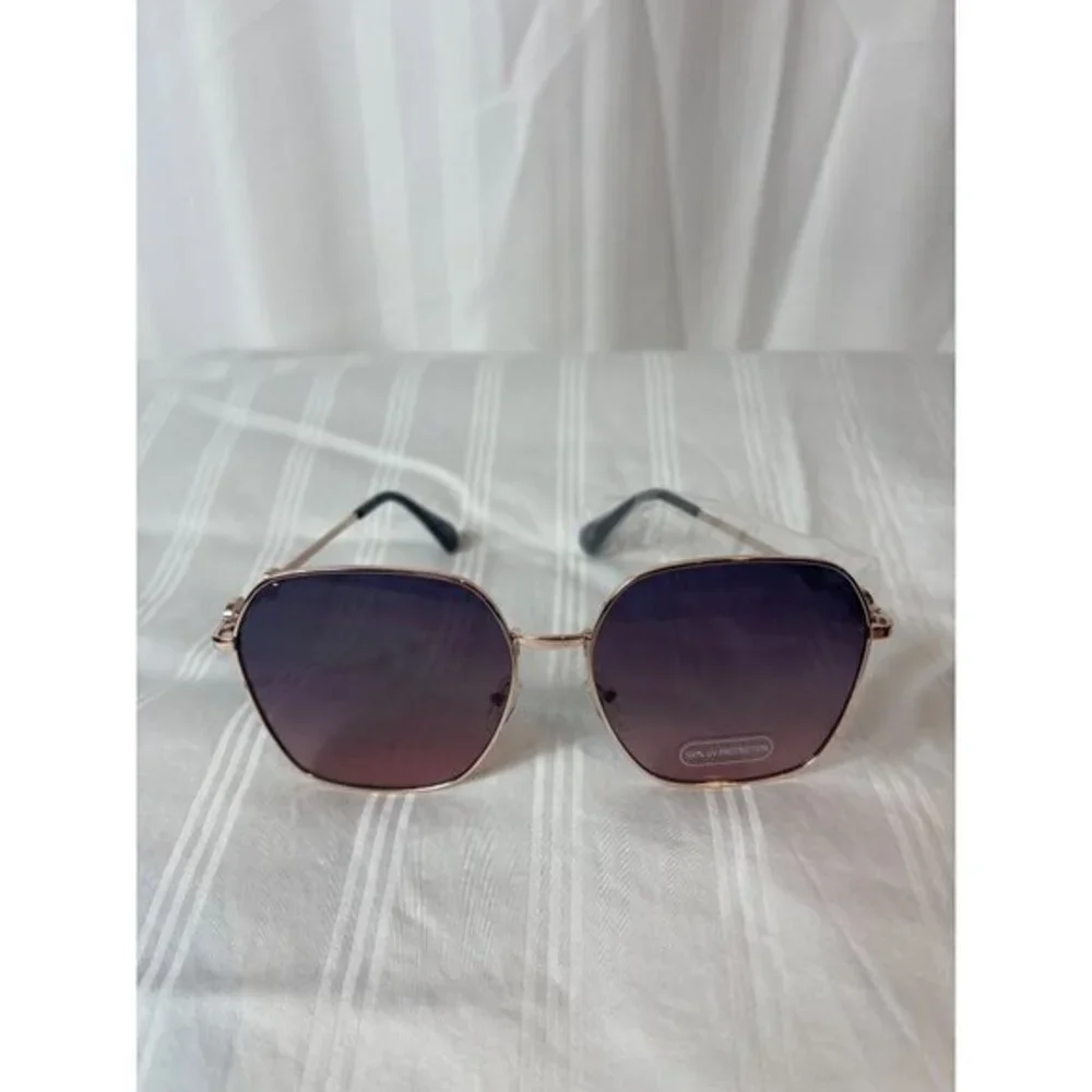 Continental Twist Gradient Lens Temple‎ Design Sunglasses Brown